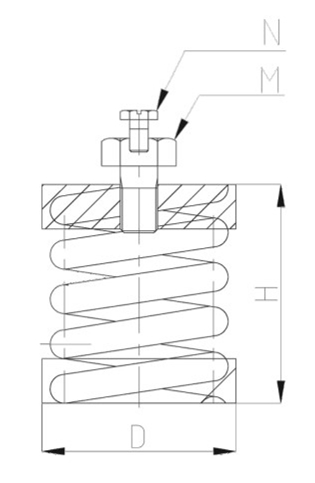 ZTH型<a href='http://m.sainaide.com' target='_blank'><u>彈簧減震器</u></a>結(jié)構(gòu)圖